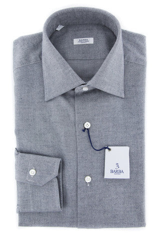 Barba Napoli Dark Gray Shirt - Slim