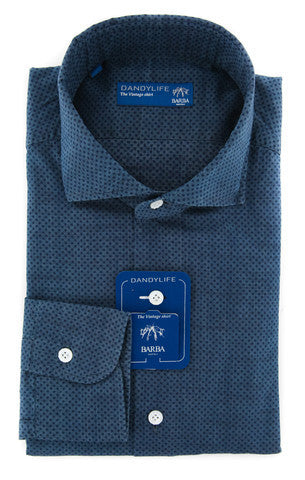 Barba Napoli Blue Shirt - Extra Slim