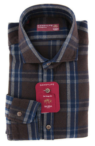 Barba Napoli Brown Shirt - Extra Slim